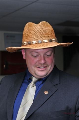 Deputy Chief Obenchain sporting his new hat.